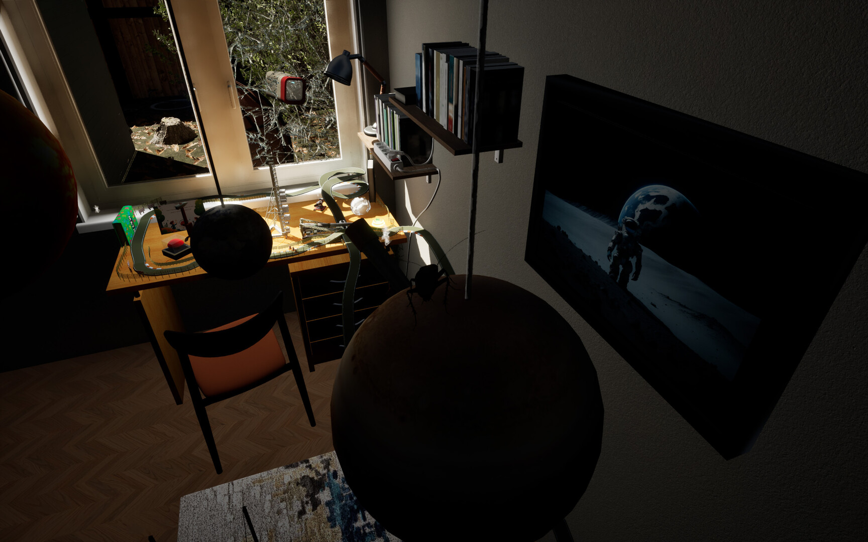 在桌面上潛行,躲避人類的視線