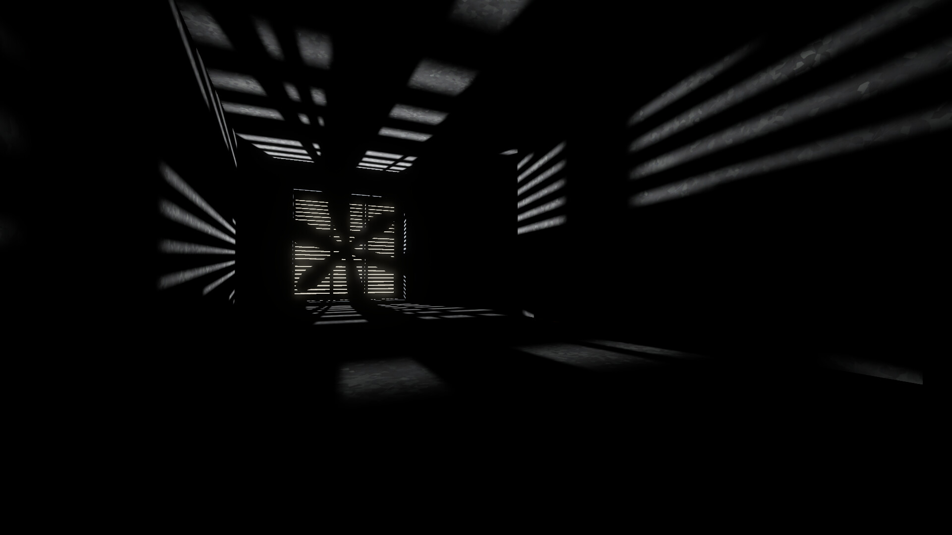 一個充滿詭異紅光的房間,暗示著遊戲的心理恐怖元素