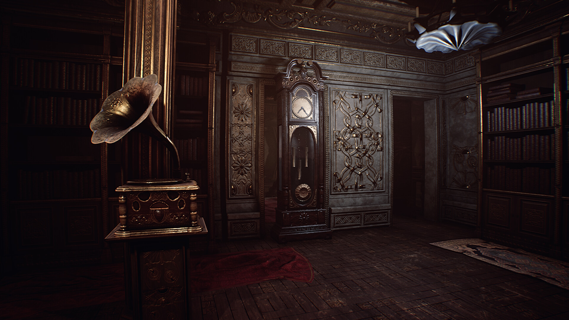 遊戲中一個充滿幾何方塊的謎題房間