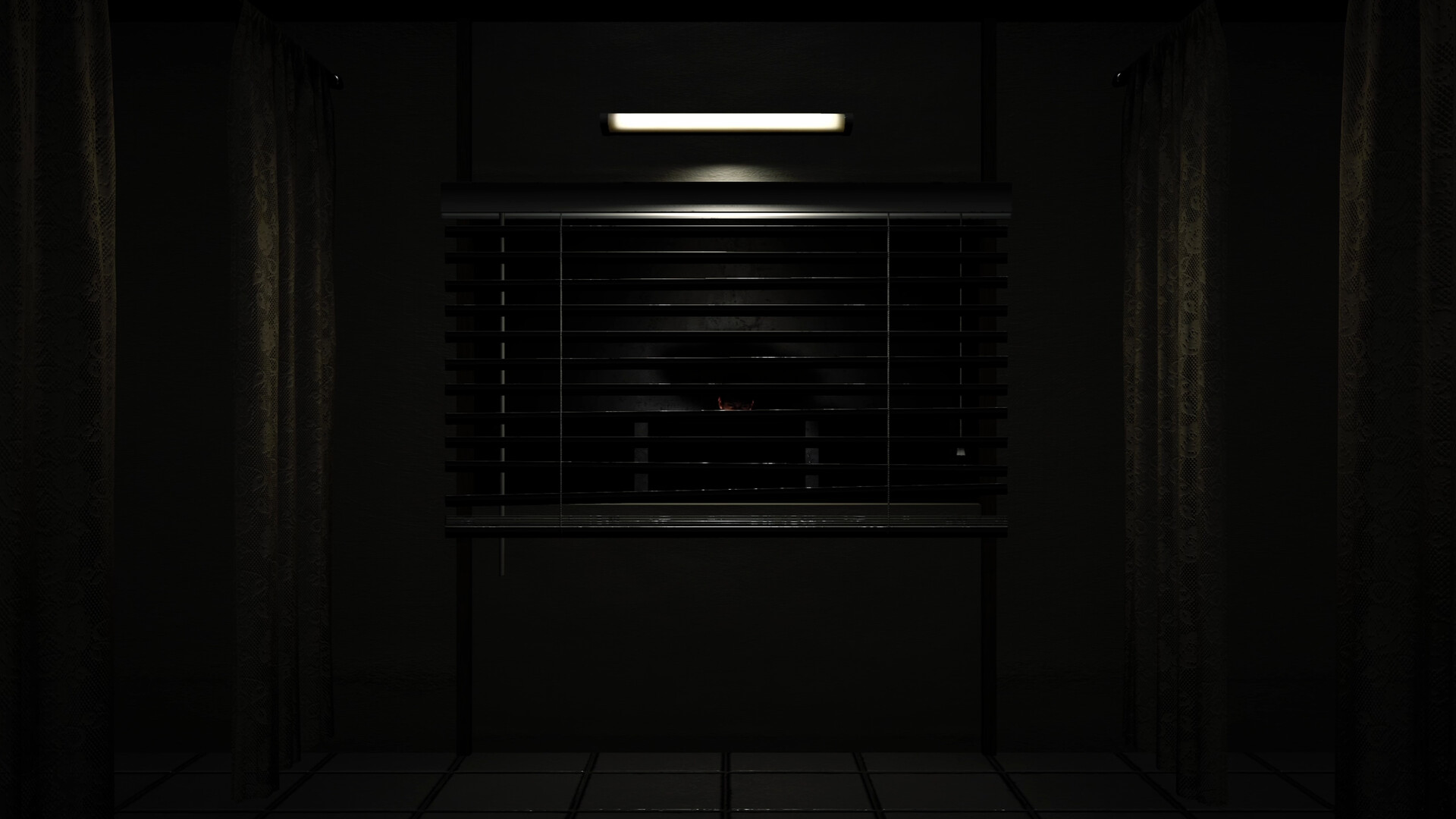 遊戲中的黑暗走廊，充滿未知的恐怖氛圍