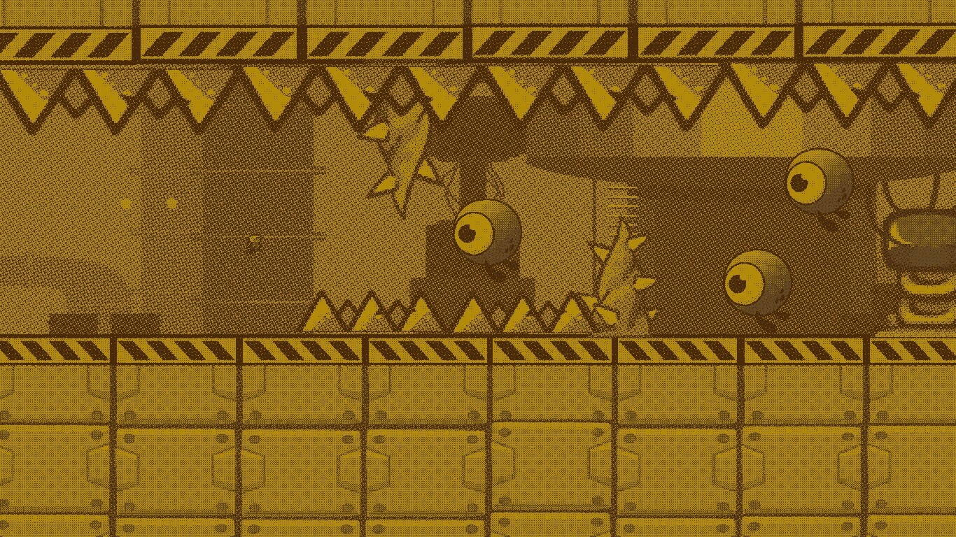 遊戲的另一個關卡畫面,風格簡潔但難度極高