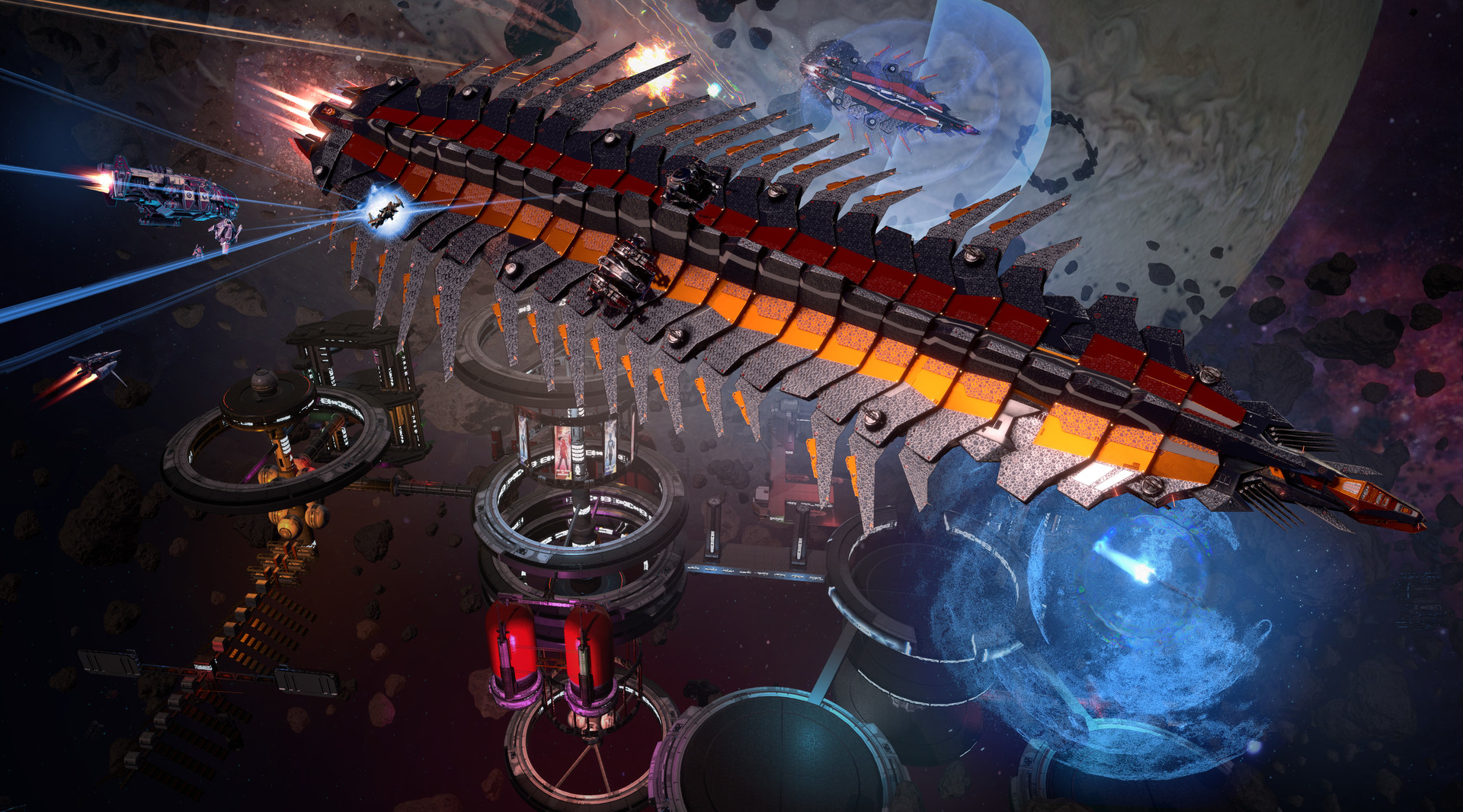 激烈的太空戰鬥場景