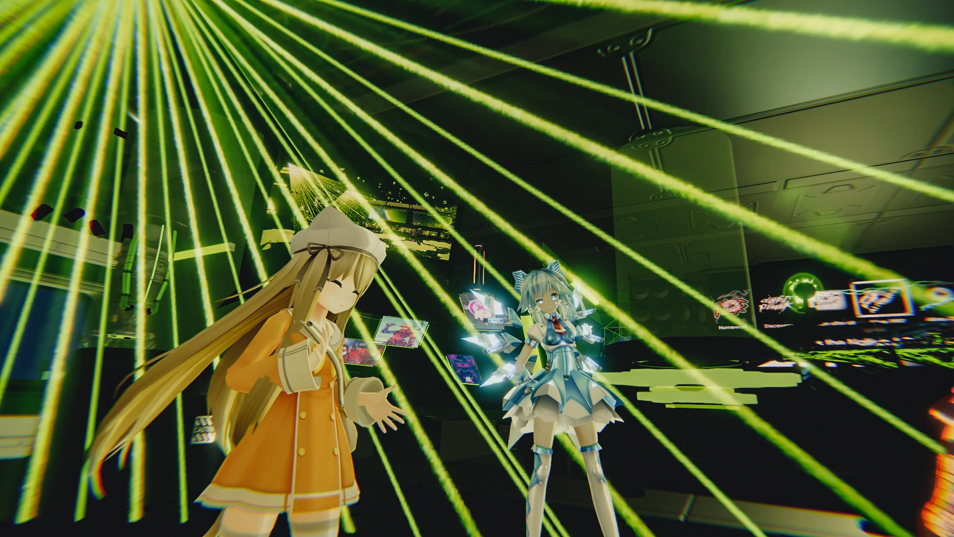 在 VRChat 中，玩家可以與來自世界各地的朋友互動。