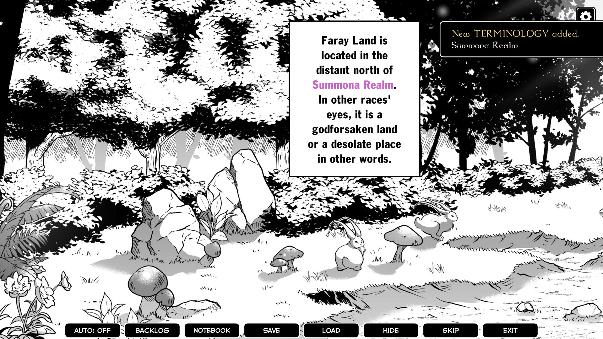 遊戲中的黑白手繪風格場景