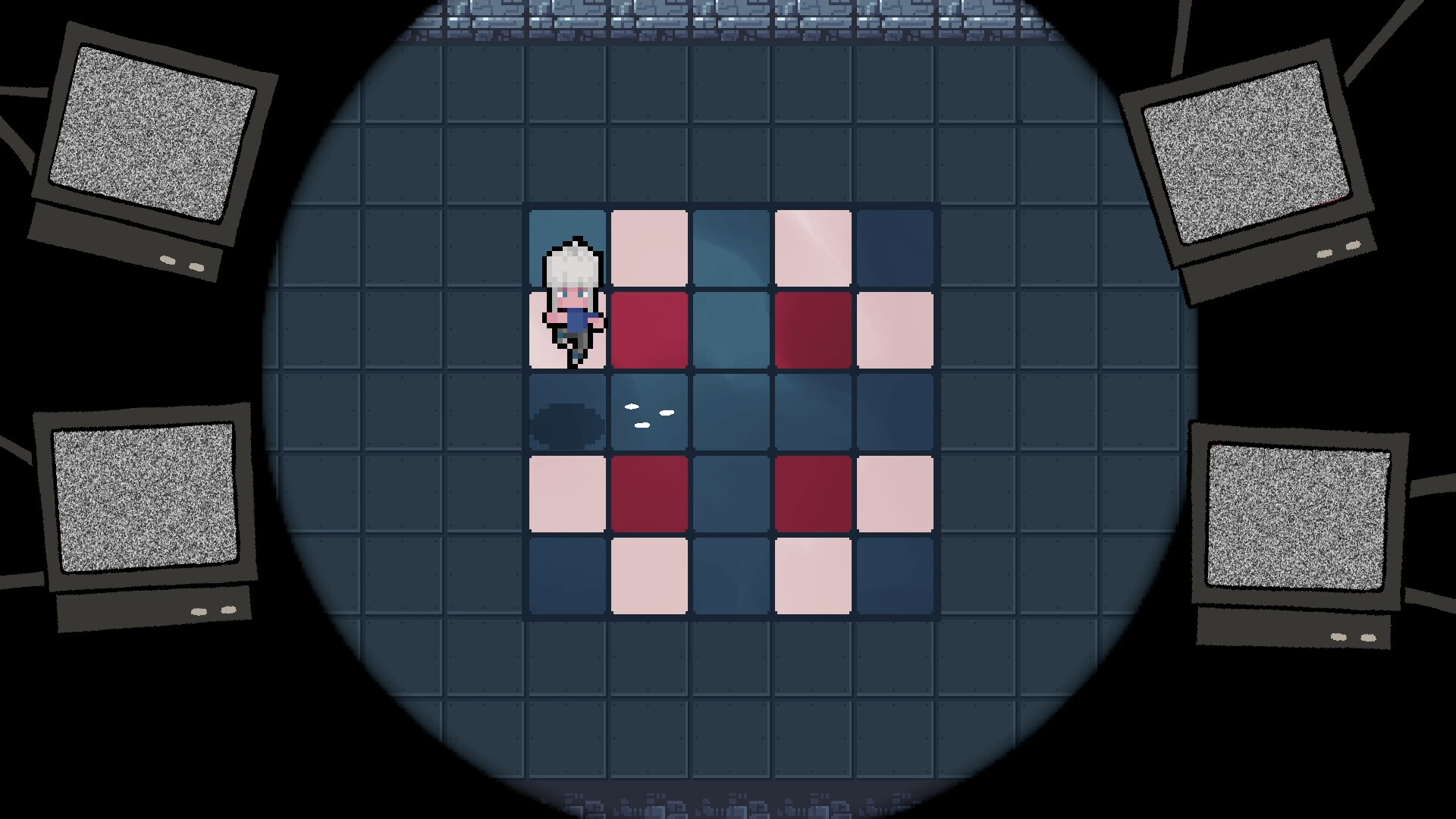 玩家需要在網格狀的場地中閃避危險