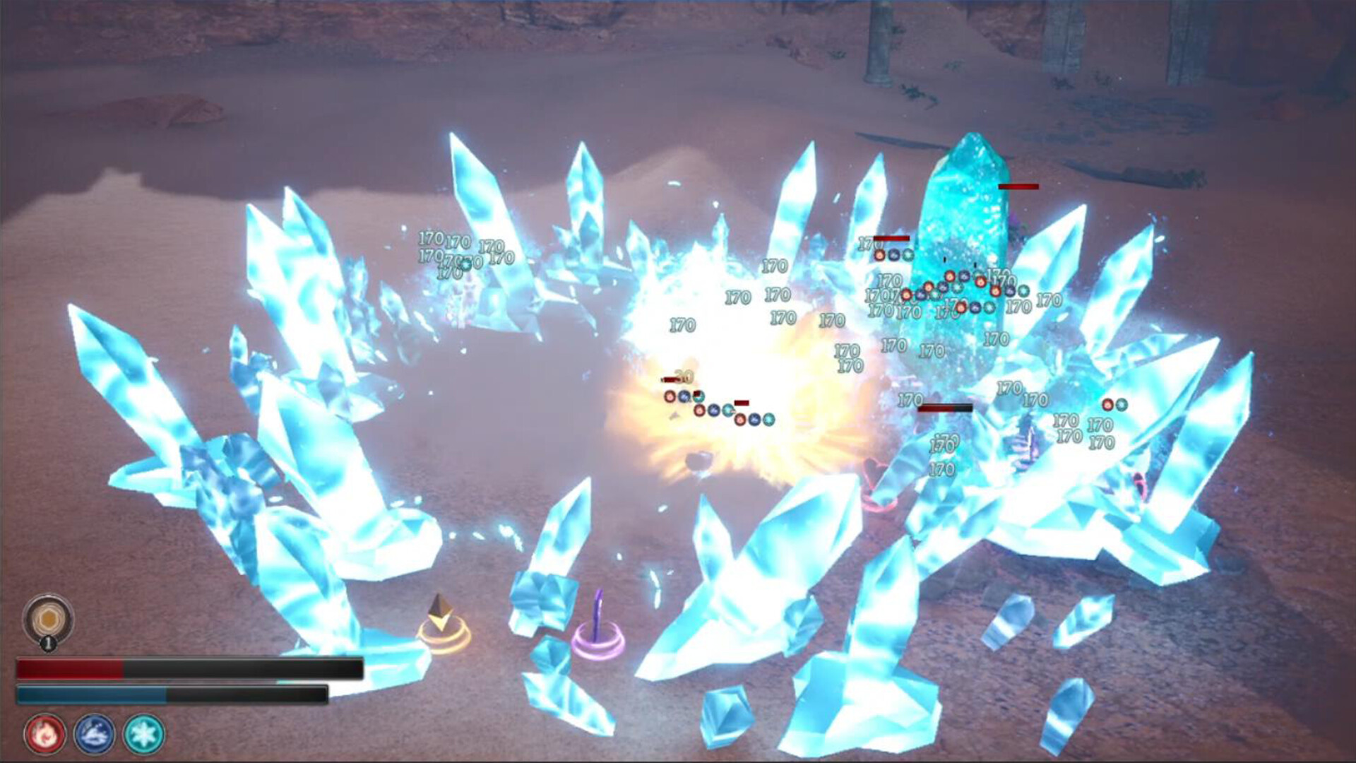 遊戲中的激烈戰鬥畫面