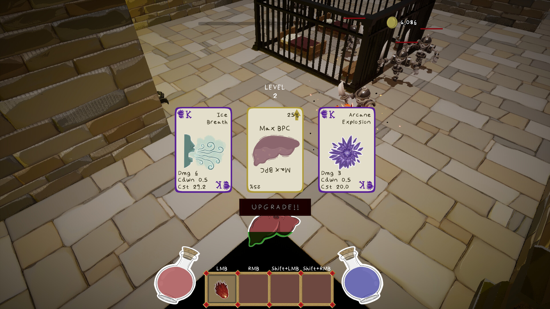 巫師面對地城中的巨大頭目。