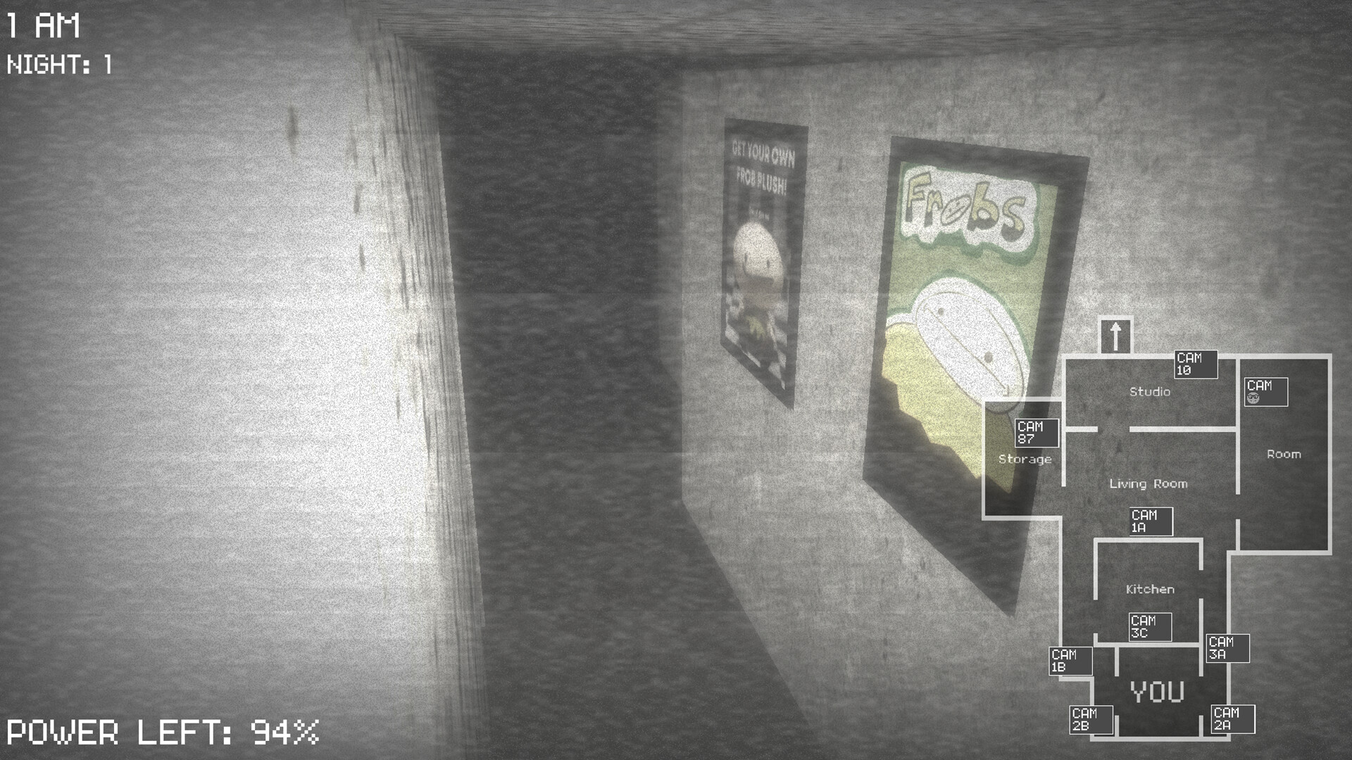 遊戲中透過監視器視角觀察的畫面。