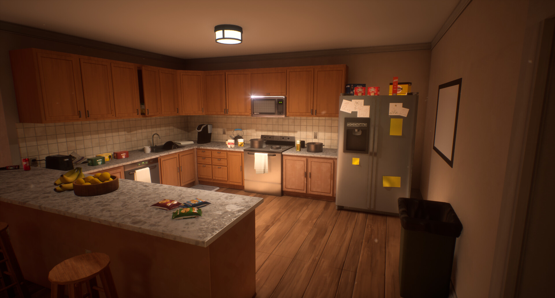 一個充滿神秘氛圍的室內空間，似乎是記憶中的場景