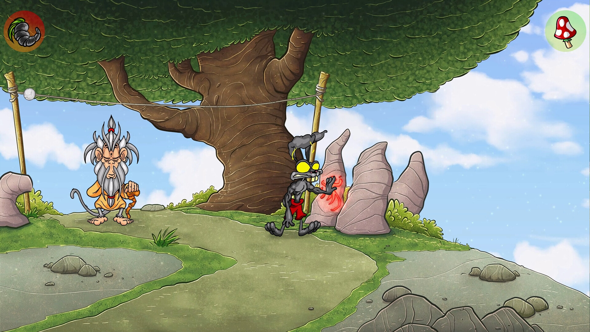 黑兔子主角在一個充滿詭異儀器的實驗室中探索