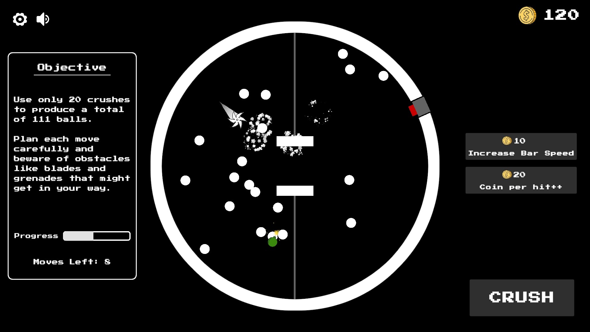 Crush Point 遊戲中充滿色彩繽紛的球體
