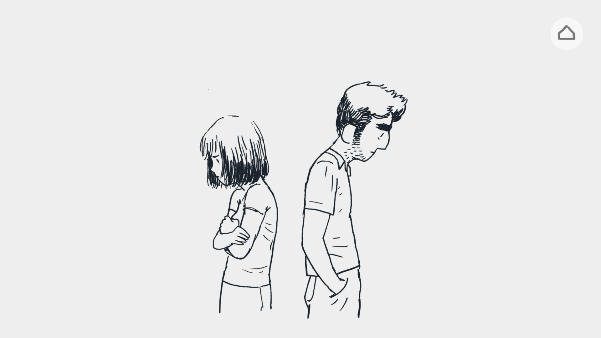 Florence 遊戲結尾，女主角舉辦個人畫展的溫馨畫面