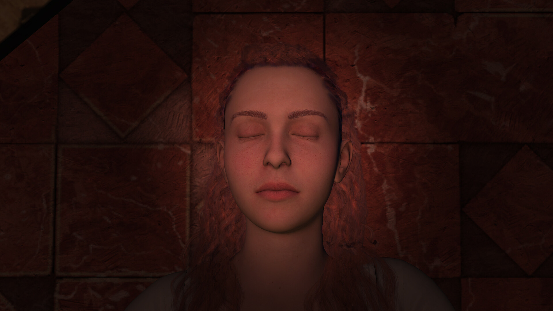 一個詭異的祭壇或儀式場景,暗示著村莊的墮落信仰