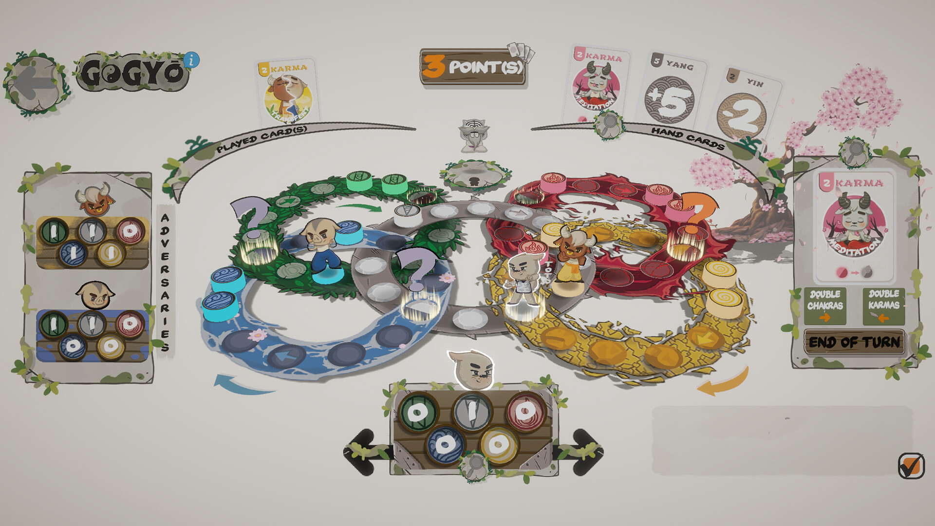 遊戲棋盤與卡牌介面