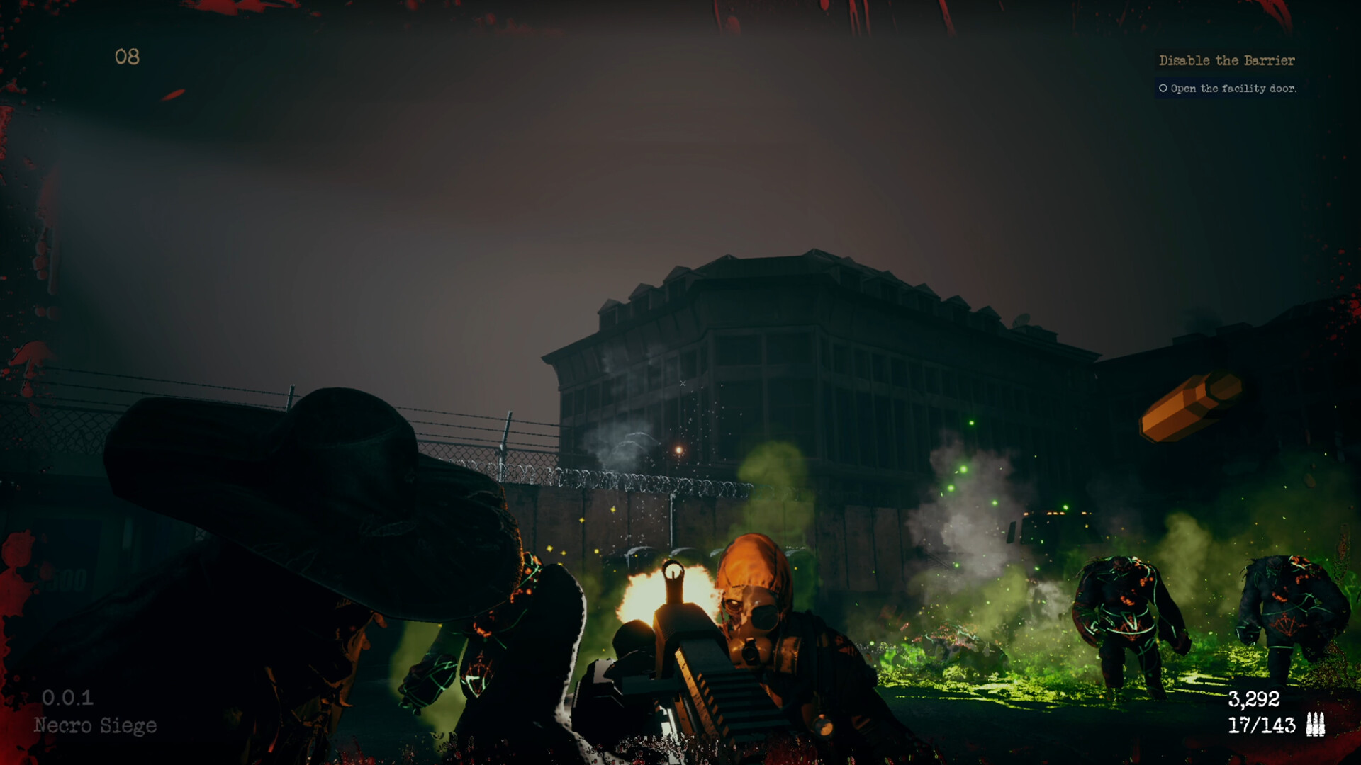 遊戲中的戰鬥場景,玩家正在射擊迎面而來的怪物