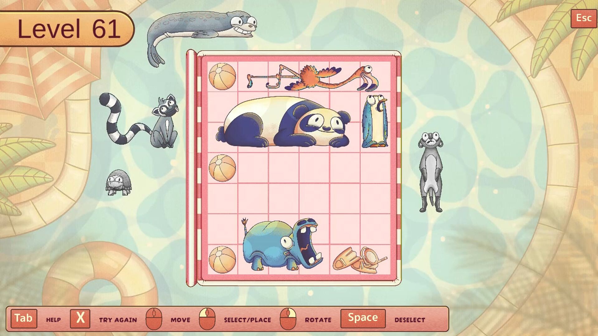 一群可愛的動物們在泳池邊準備登上浮床。