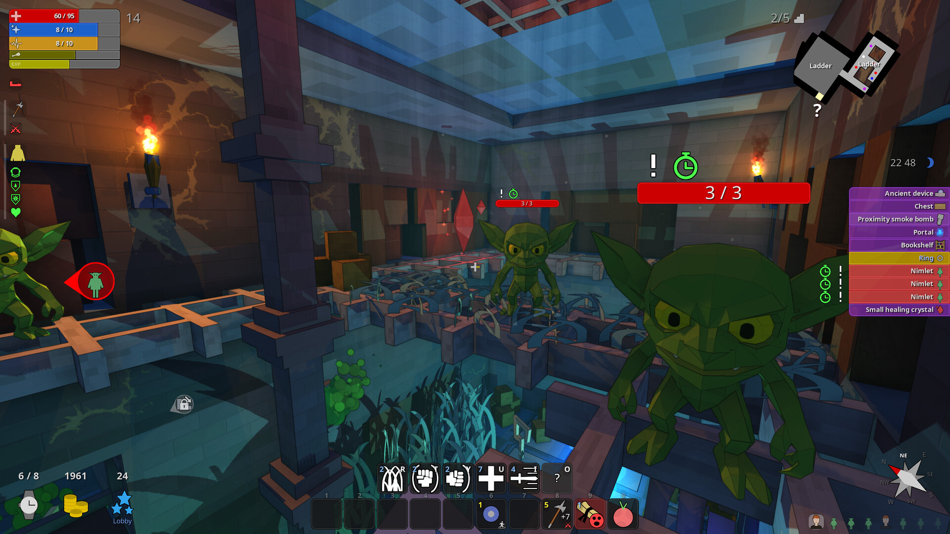 玩家角色手持法杖，準備施放法術