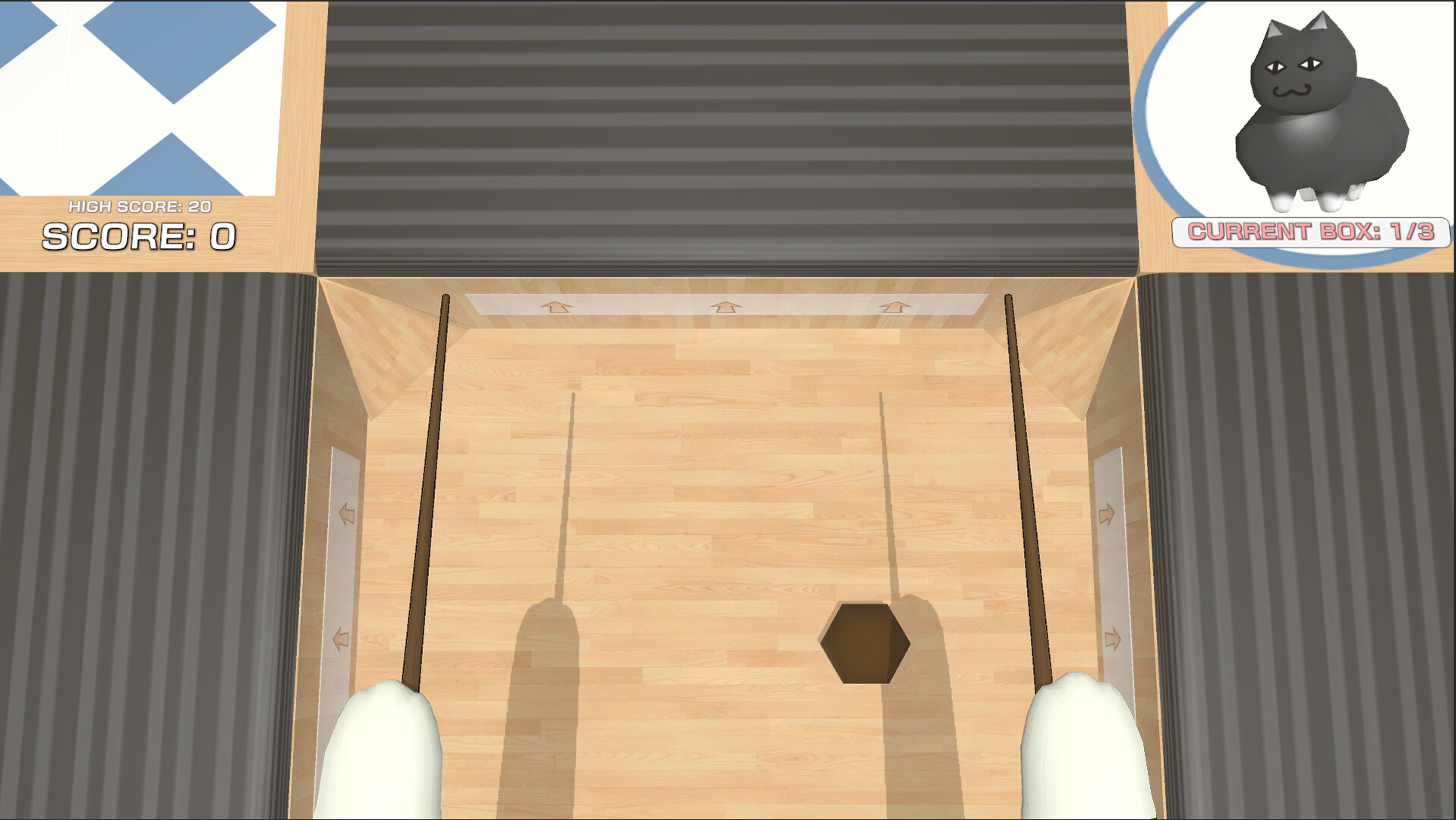 遊戲畫面展示了從上方俯瞰的視角,筷子正嘗試夾取傳送帶上的食物