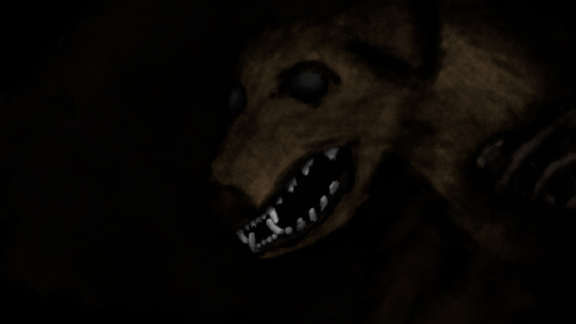 遊戲截圖，主角正躲避一個神秘的人影。