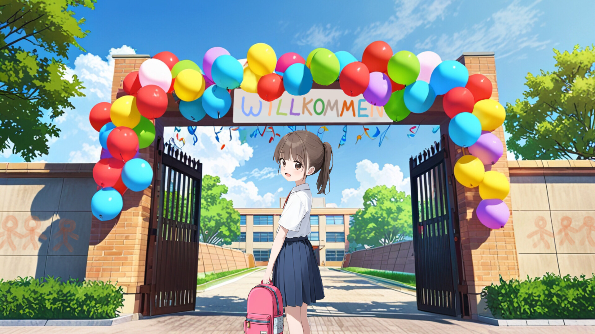 遊戲對話介面,展示了可愛的角色立繪與對話框。