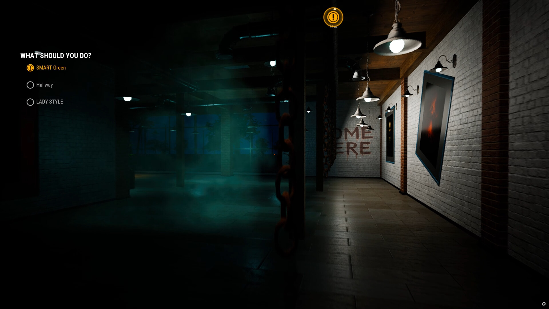 玩家在遊戲中探索一個被雜物堆滿的房間