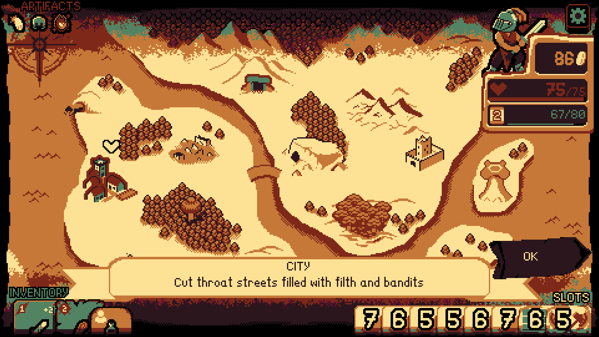 遊戲中探索商店的場景,同樣需要透過拉霸機交易