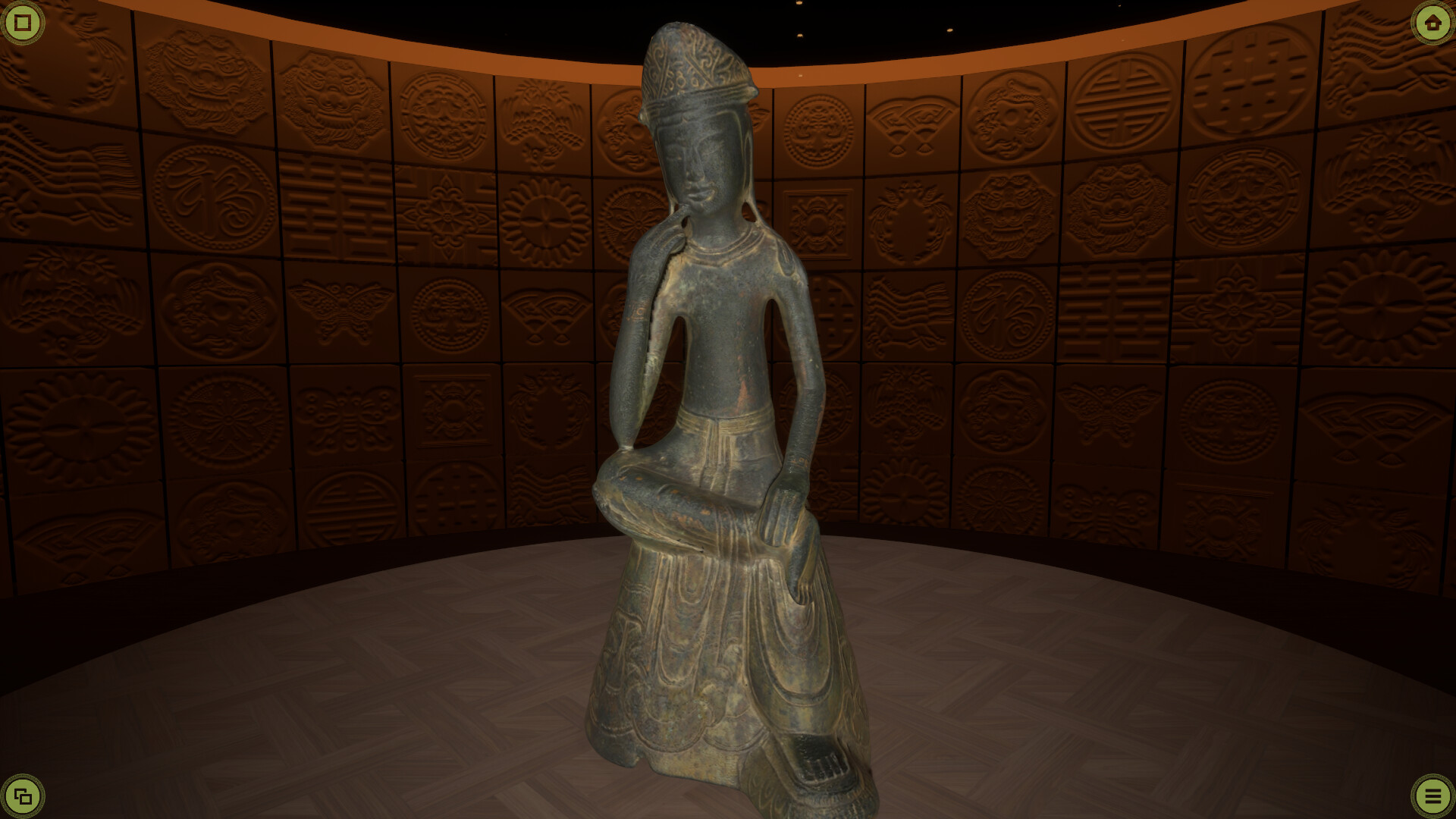 成功尋回文物後的展示介面，包含文物模型與解說。