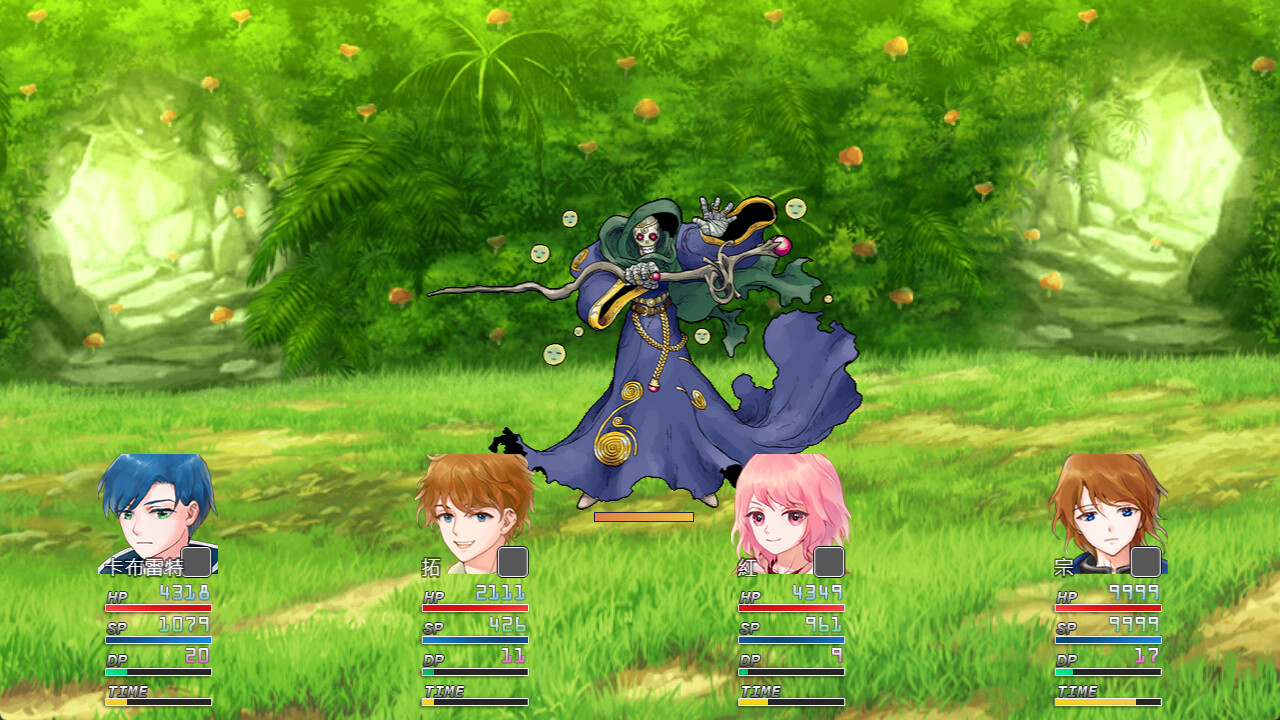 遊戲中角色們在海邊的場景。