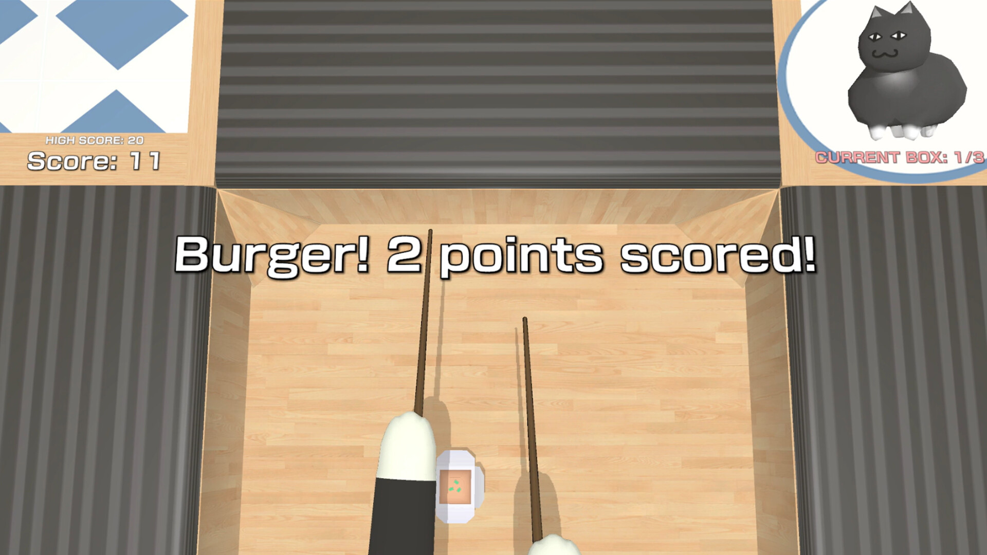 傳送帶上出現了漢堡、薯條等更多樣化的食物