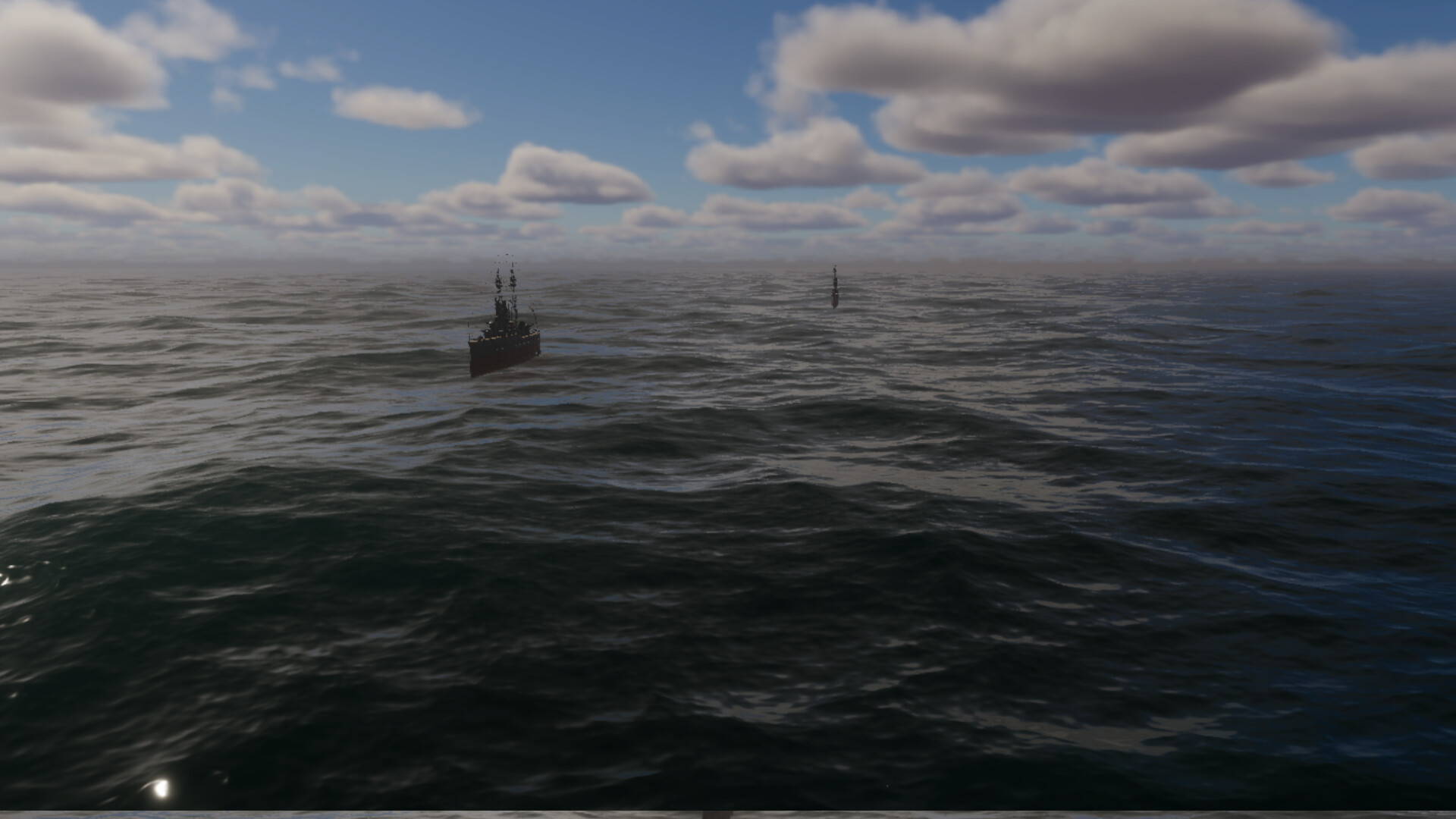 戰艦開火瞬間，展現了遊戲的視覺特效