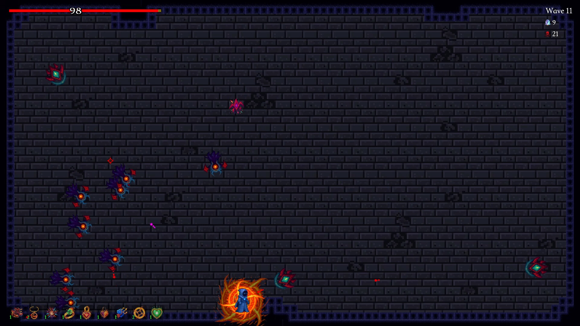 遊戲中,角色釋放強大的範圍攻擊