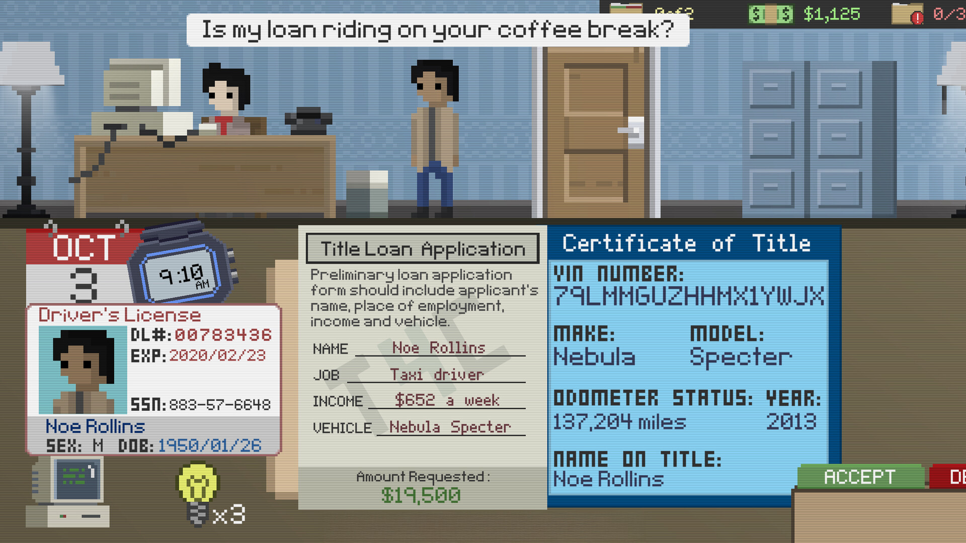 遊戲中的辦公室場景