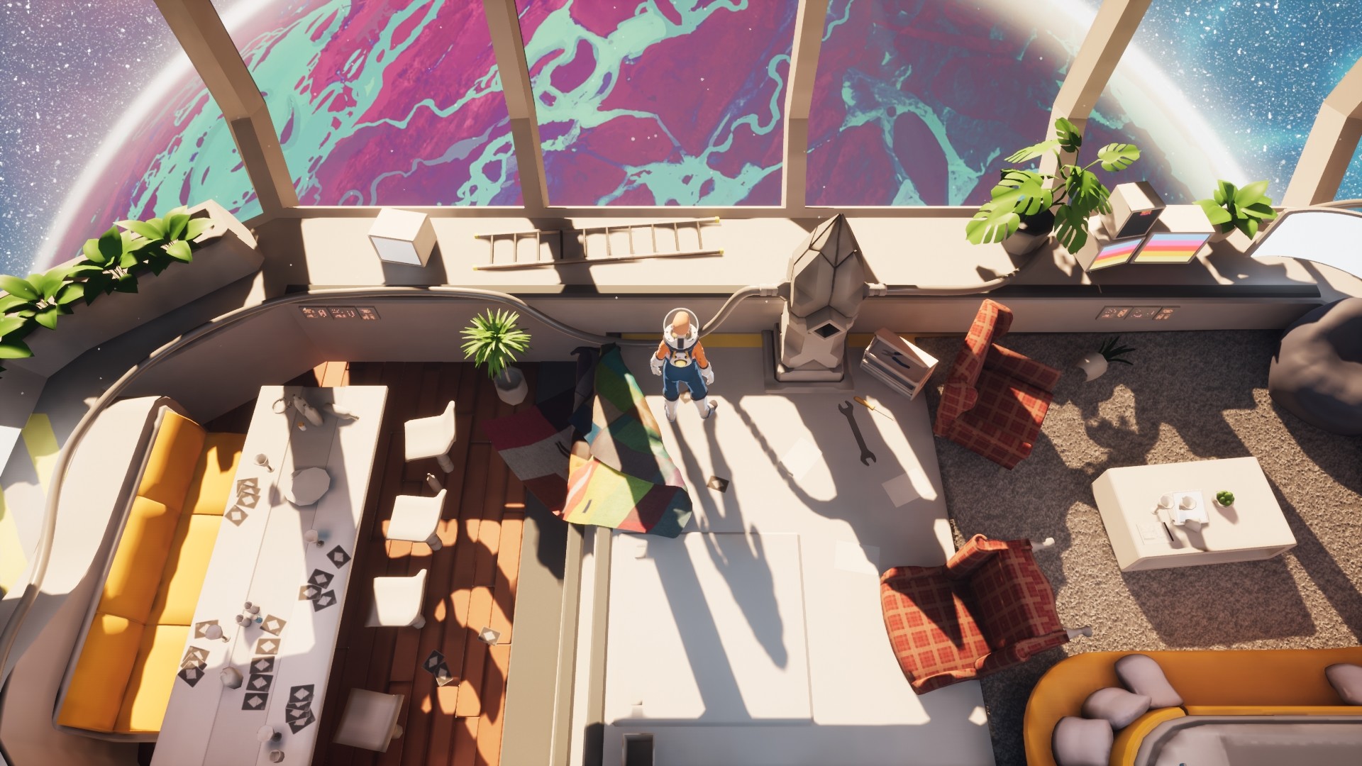 遊戲中獨特的纖維纏繞解謎畫面