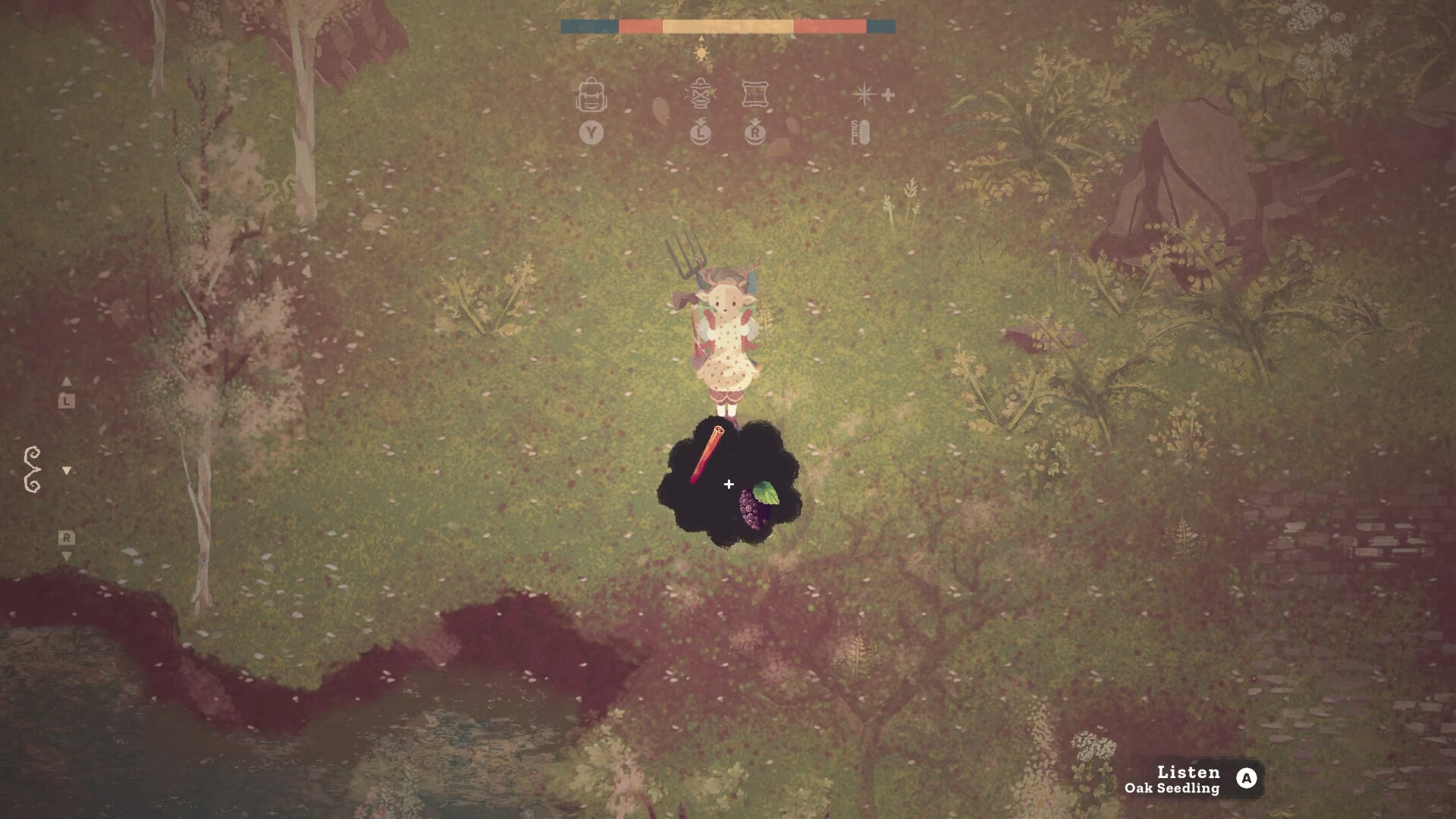 遊戲中的角色在美麗的花園中探索