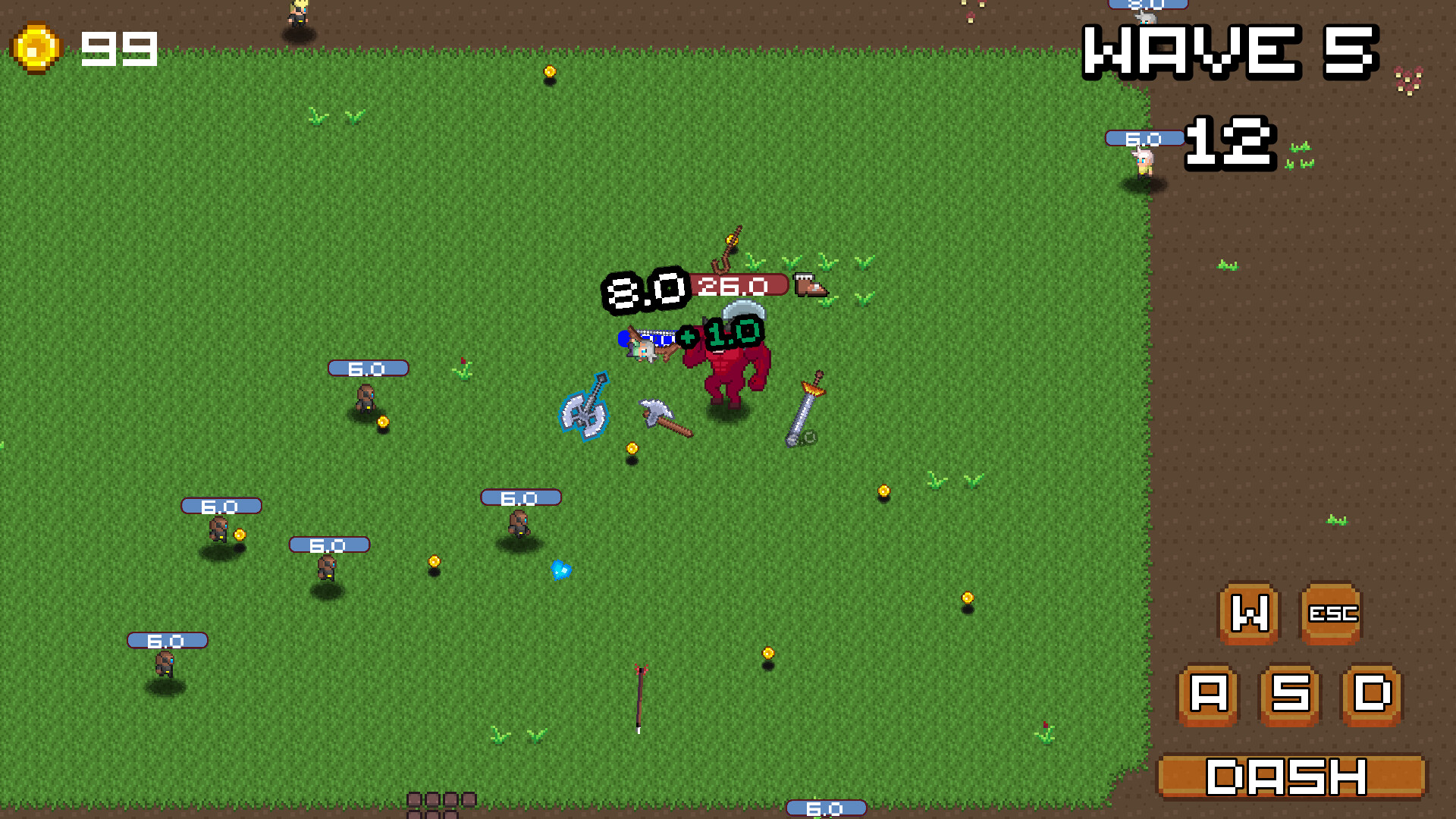 一個巨大的史萊姆Boss角色在競技場中戰鬥。