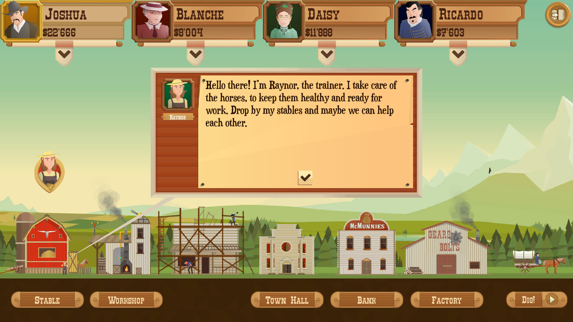 玩家在小鎮中可以升級各種設施。