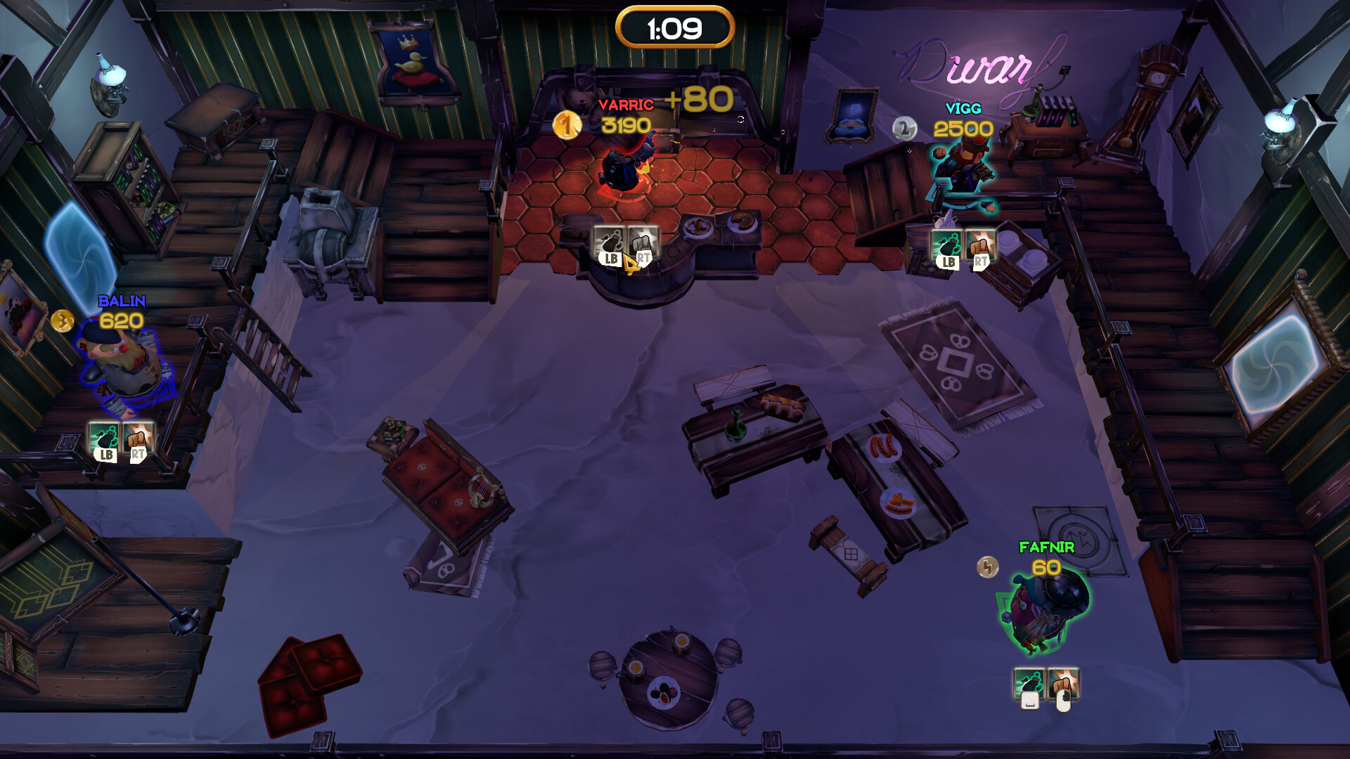 矮人在充滿陷阱的競技場中遊戲