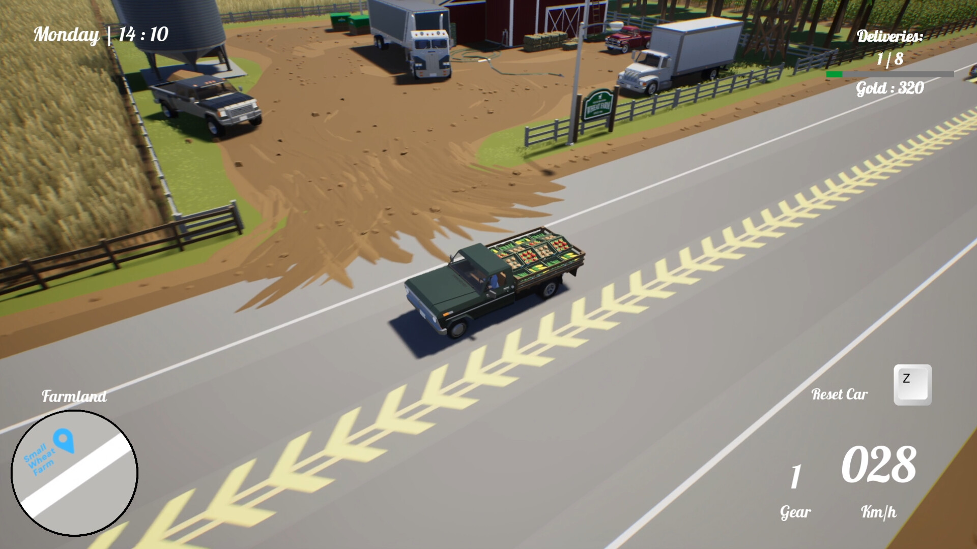 遊戲中的俯瞰視角地圖，標示出各個區域