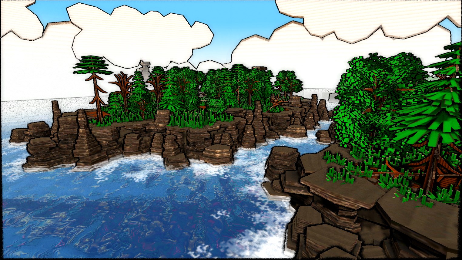 遊戲中的紙板森林