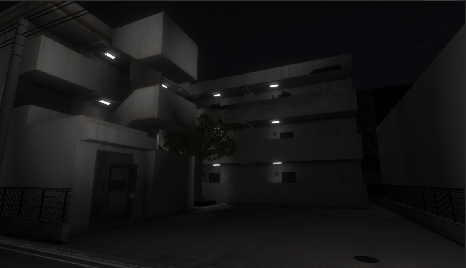 遊戲中氛圍詭異的黑暗走廊