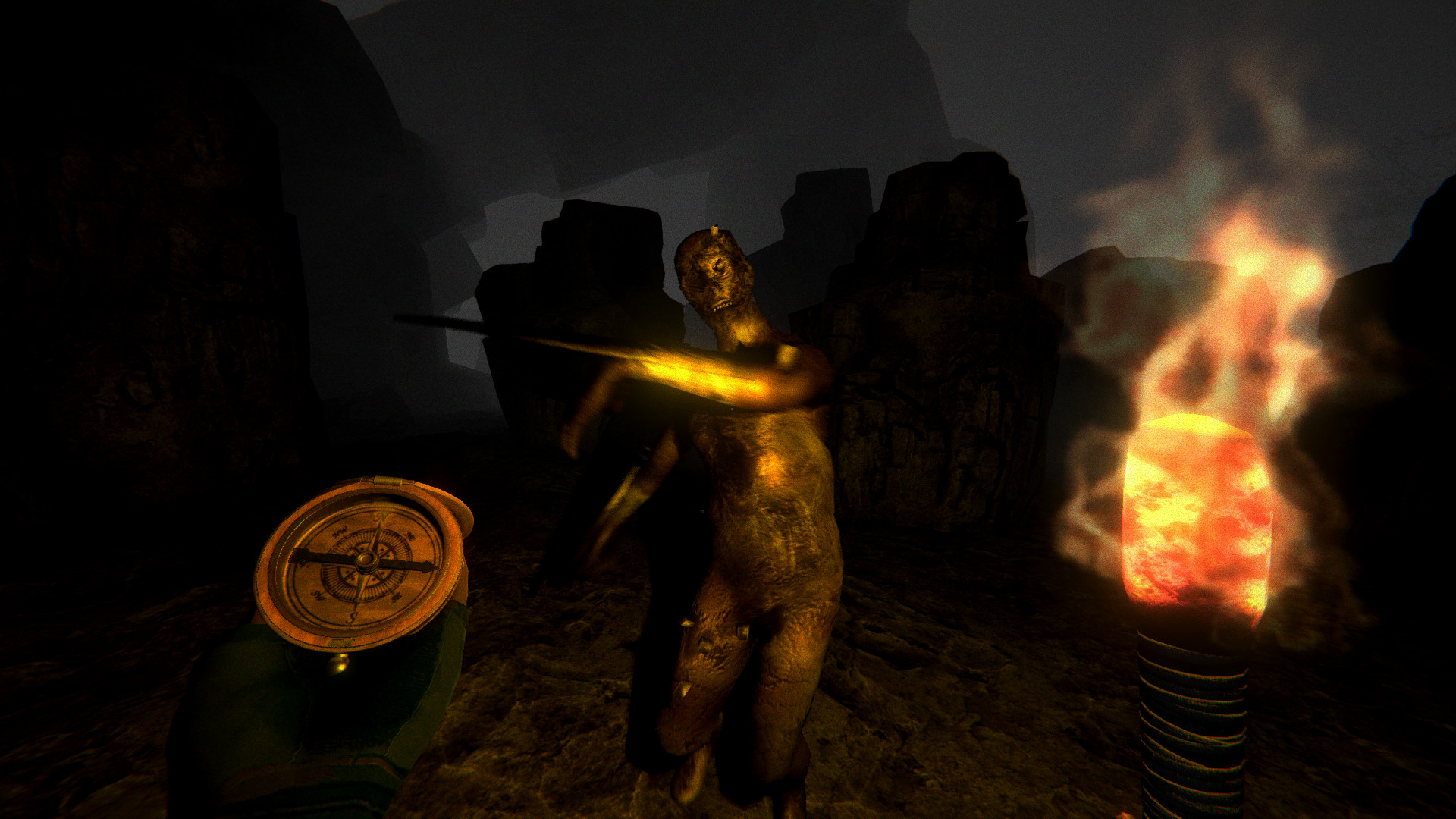 遊戲中充滿壓迫感的黑暗森林場景