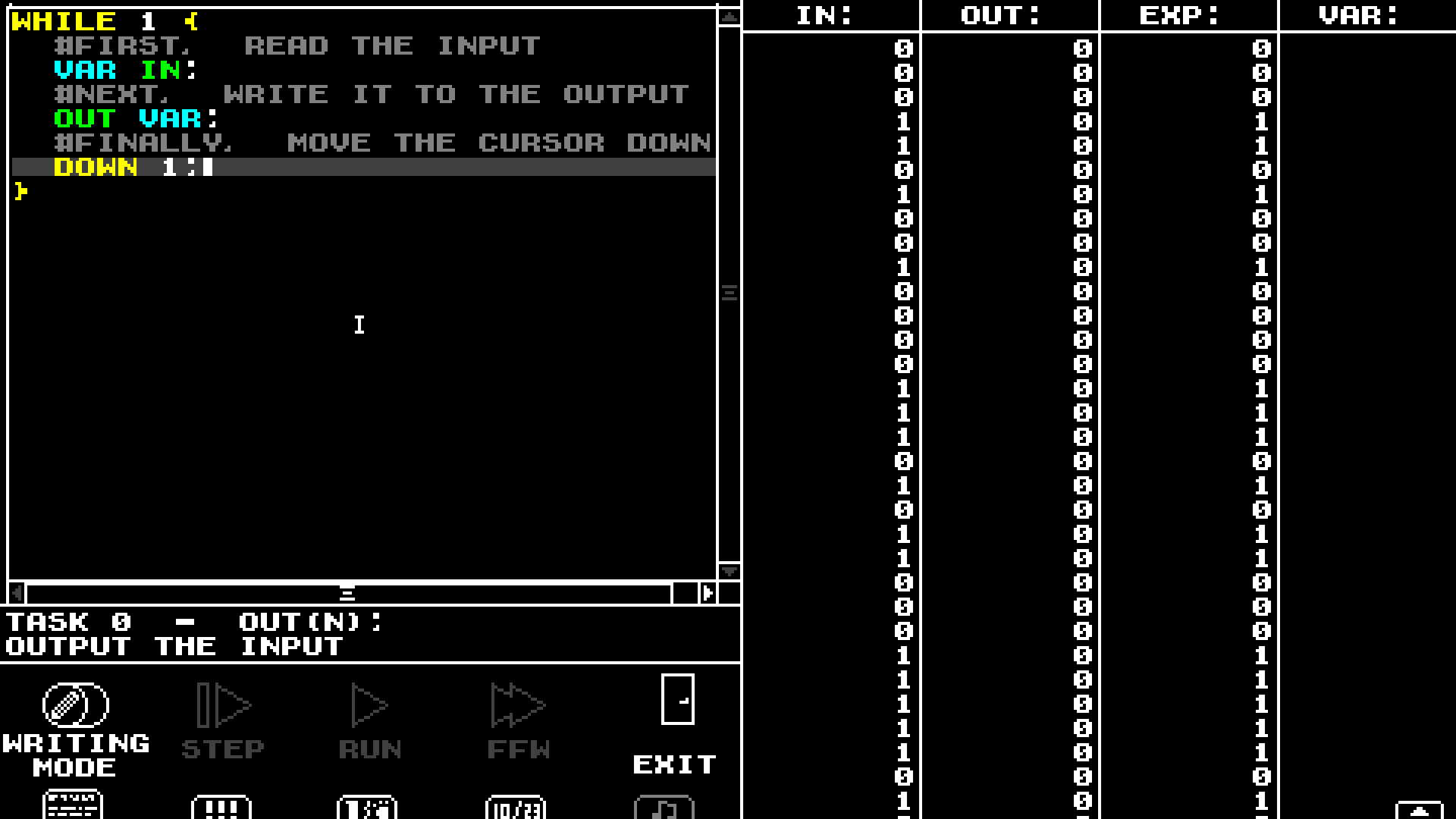 遊戲中的二進位編程介面。