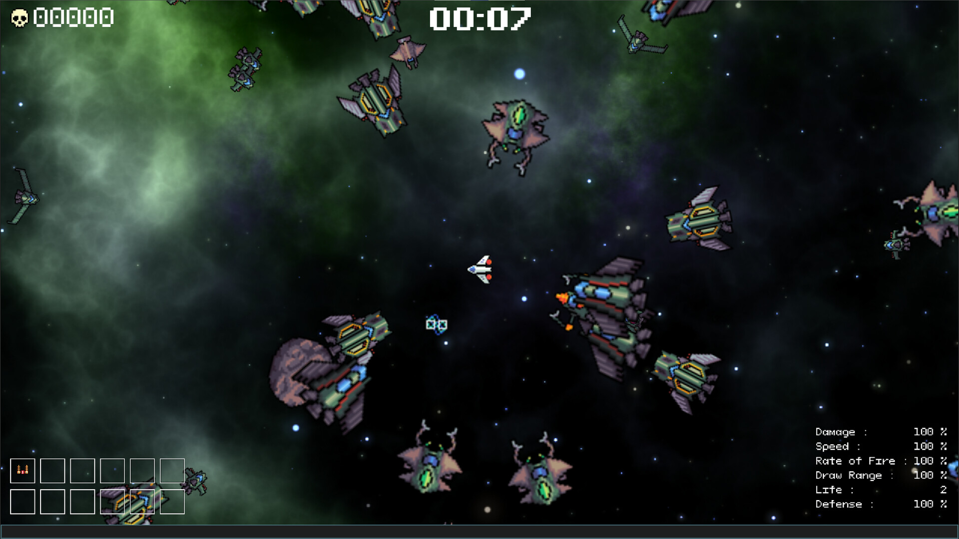 遊戲中充滿了密集的彈幕與敵人