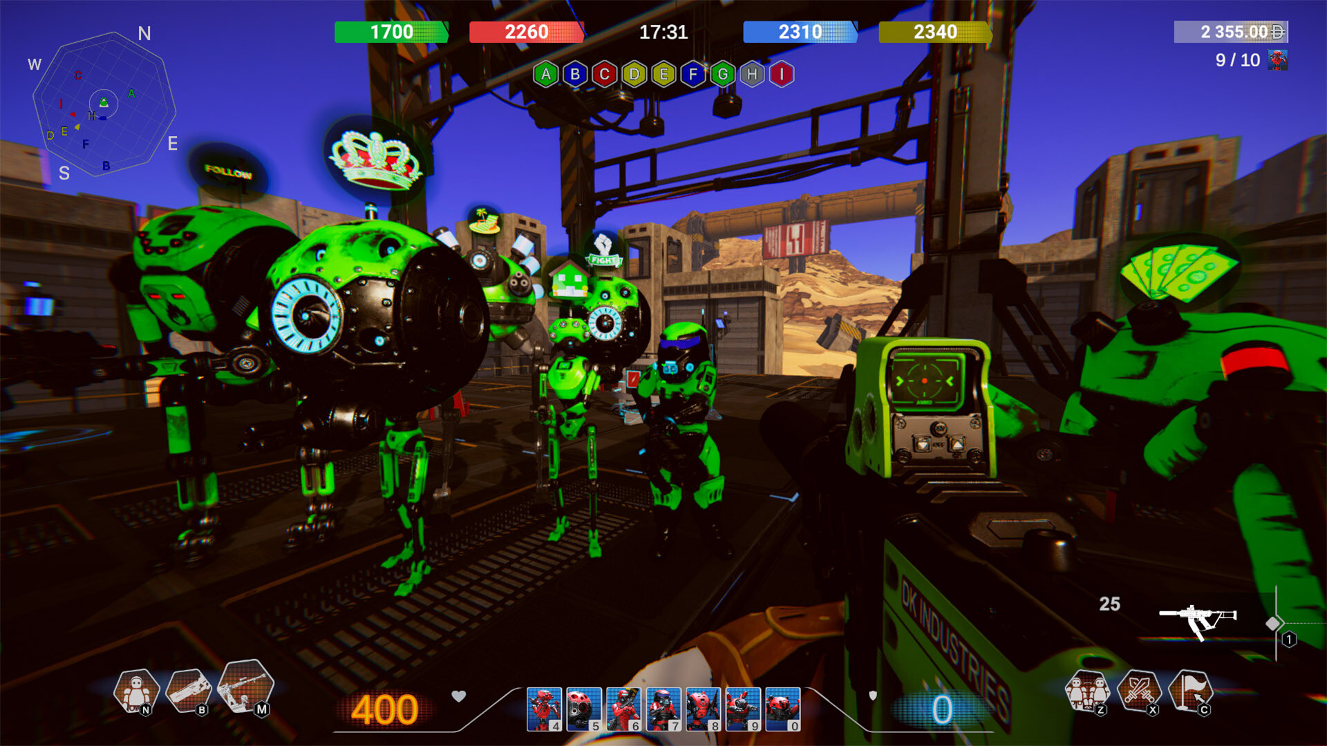 Kronos 遊戲中玩家與機器人軍隊一同作戰的場景