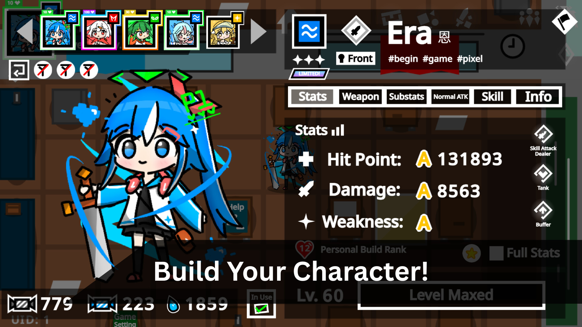 遊戲中的回合制戰鬥畫面，玩家隊伍正在對抗敵人。