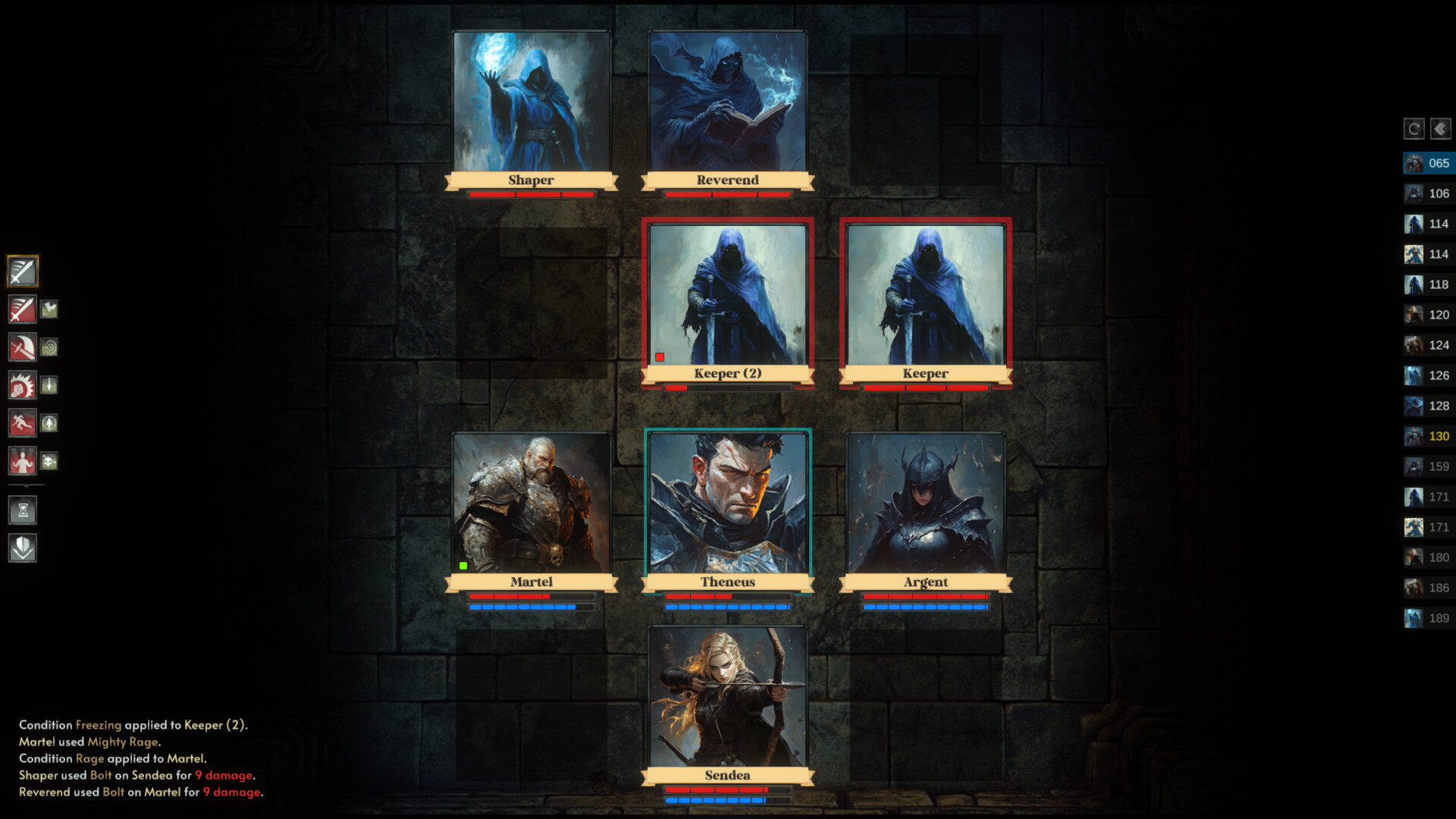 在地城中遭遇敵人