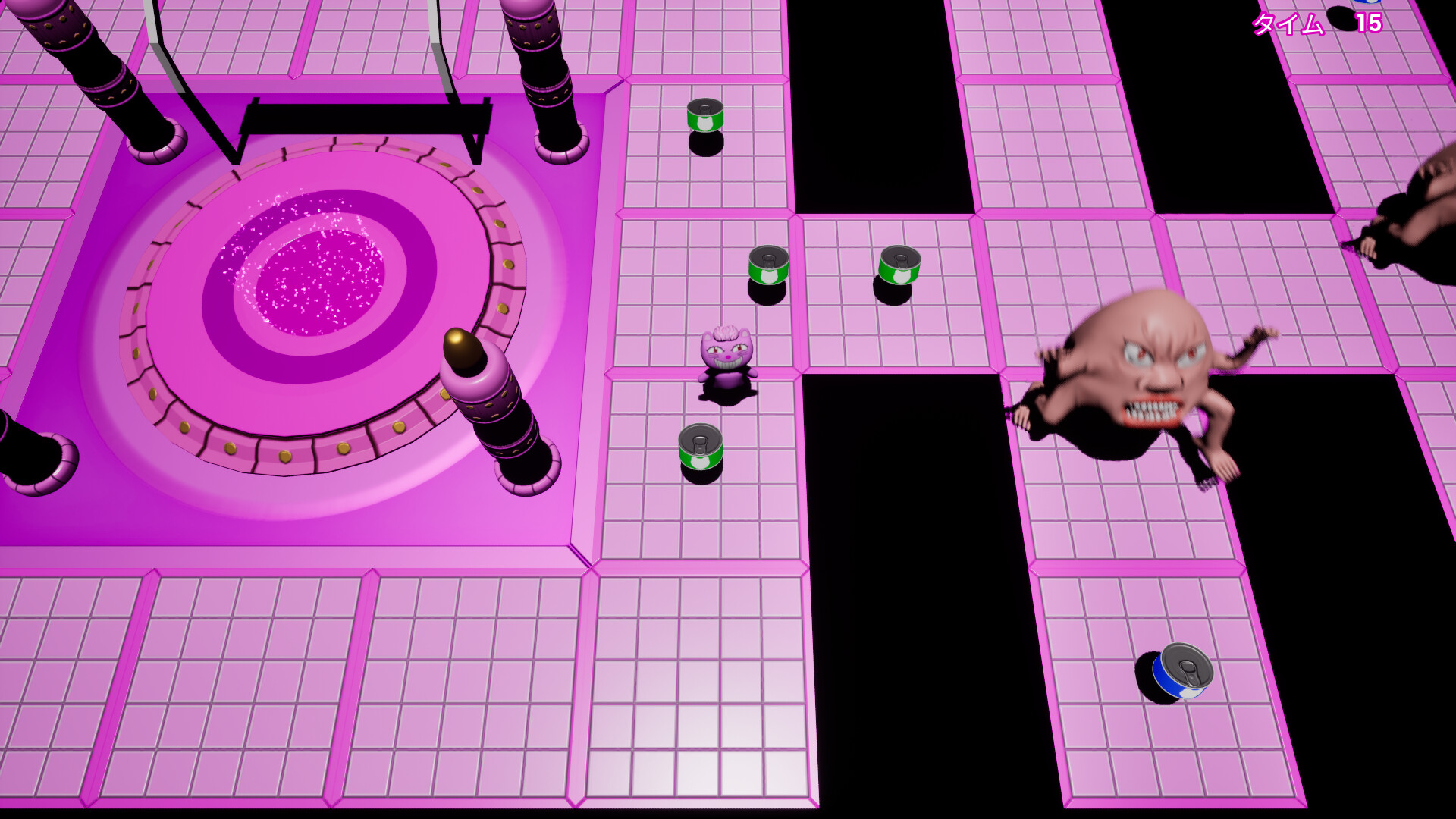 遊戲主角 Momo-chan 在充滿挑戰的關卡中移動