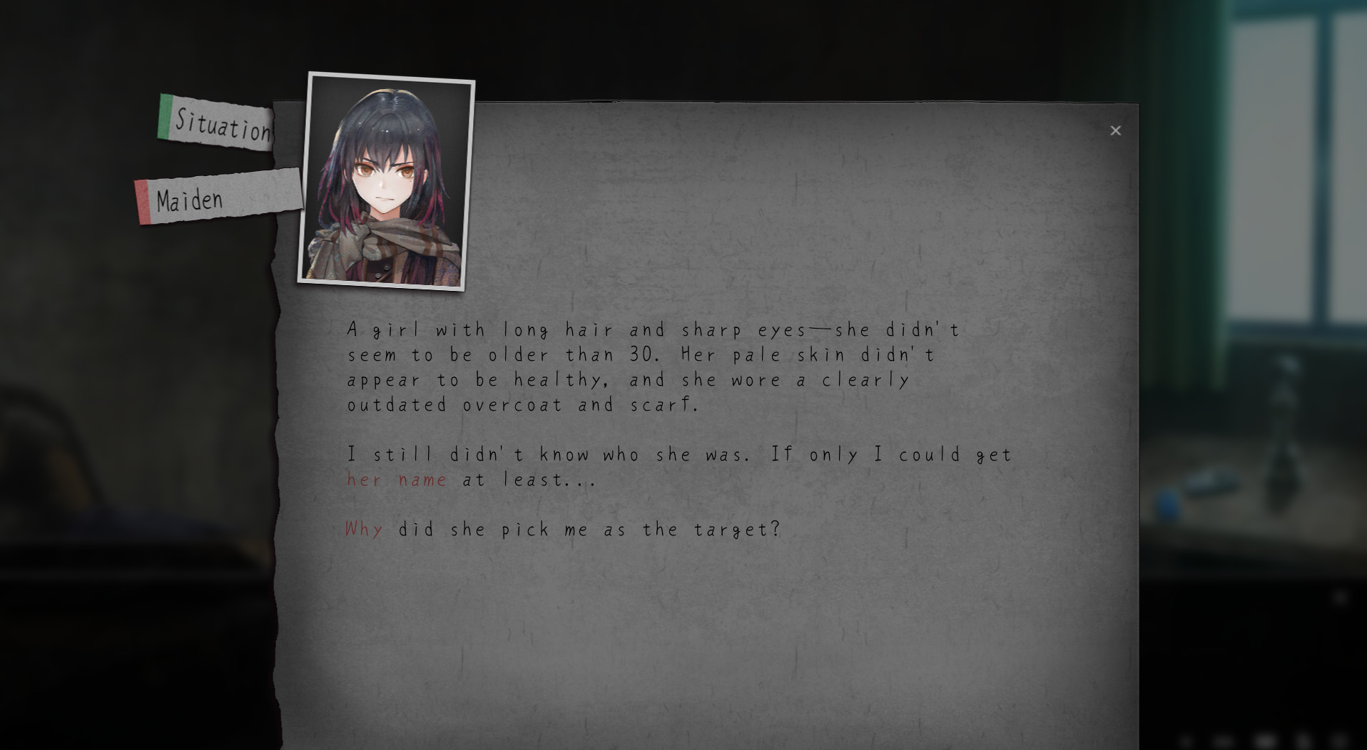 主角在昏暗的房間中被綑綁