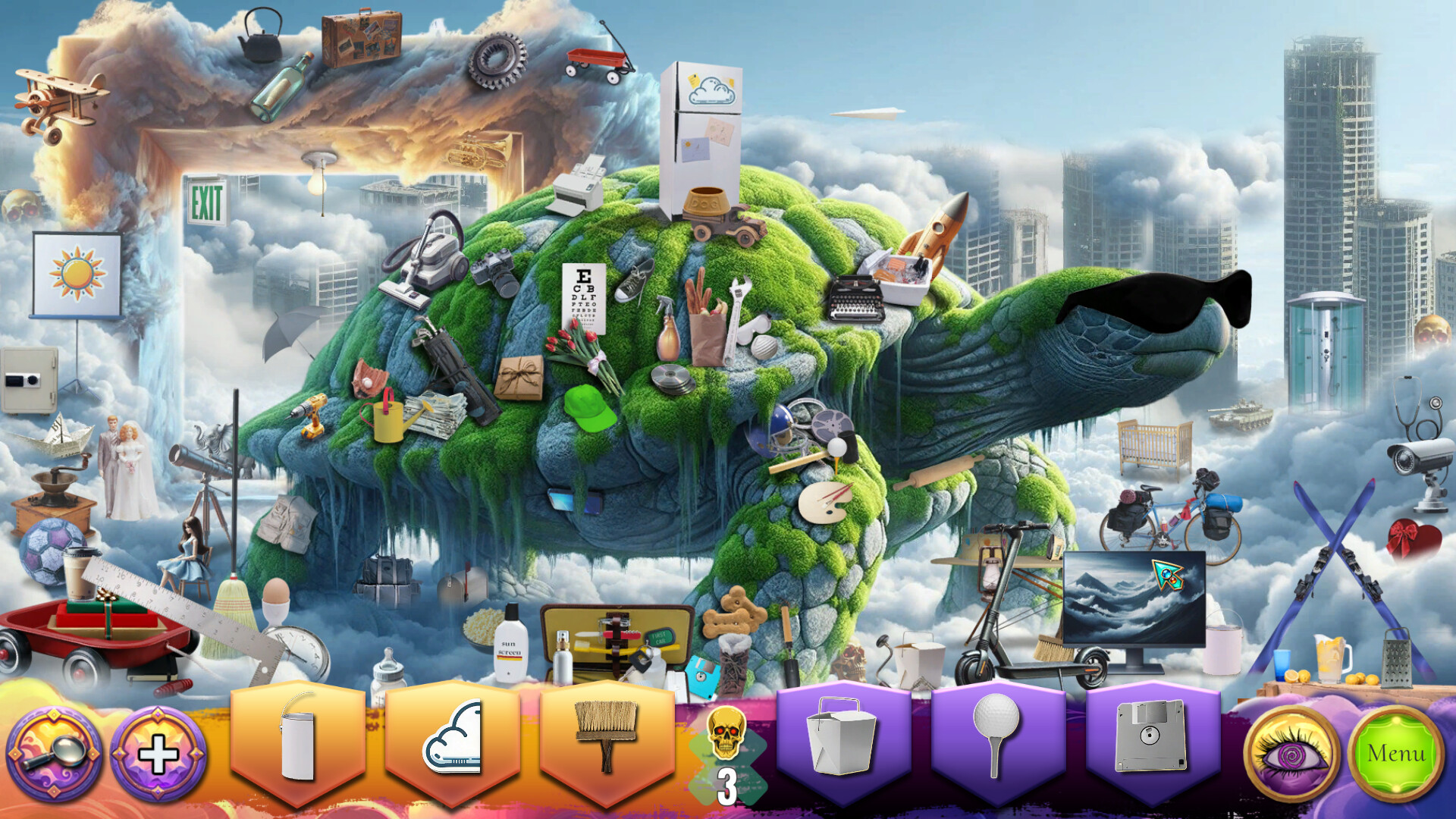 遊戲中的奇幻場景與角色對話介面