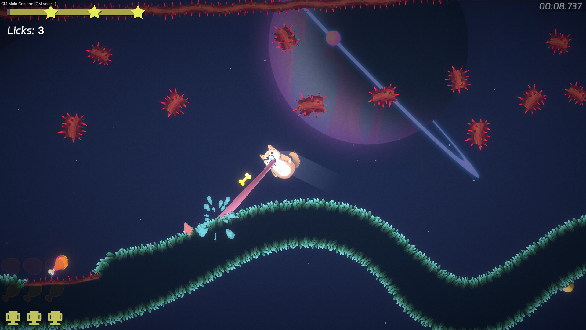 太空漂移關卡展現了獨特的物理效果